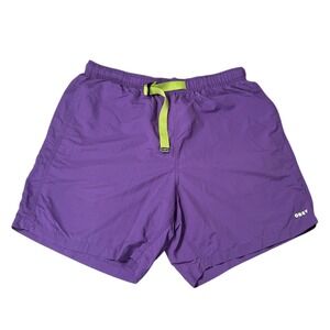 Obey Worldwide Mens Purple Nylon Belted Shorts Medium Streetwear Gorpcore 6"